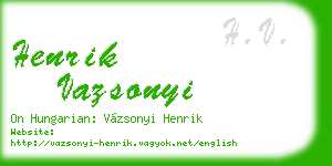 henrik vazsonyi business card