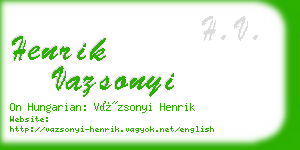 henrik vazsonyi business card